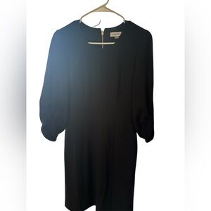 Calvin Klein Black Dress with Puff Sleeves